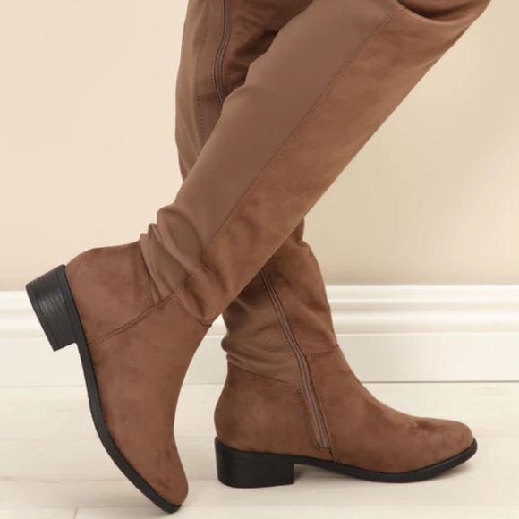 Fashion Nova Marja Over The Knee Boot Sperry-8 - Taupe 5.5 US - Picture 2 of 5